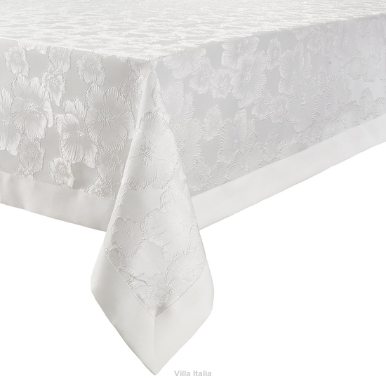 Obrus biały 140 x 260 cm żakardowy NINA