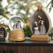 Szklana kula świąteczna z pozytywką wysokość 15 cm HOLY FAMILY 4