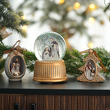 Szklana kula świąteczna z pozytywką wysokość 15 cm HOLY FAMILY 3