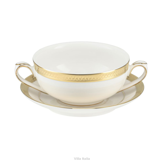 Bulionówka porcelanowa 350 ml ze spodkiem RARITA GOLD 