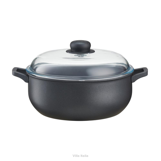 Garnek aluminiowy z przykrywką szklaną