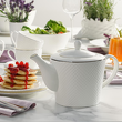 Dzbanek do herbaty porcelanowy 1,3 litra bez przykrywki BARI PLATIN 4