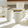 eleganckie kubki porcelanowe ze złotem na obrzeżu