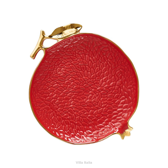 elegancki talerzyk deserowy z porcelany czerwony matowe wykończenie