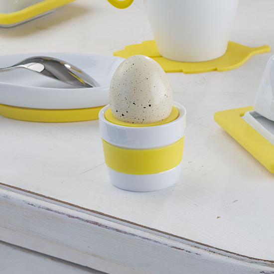 SUNNY Kieliszek do jajka z silikonem żółty