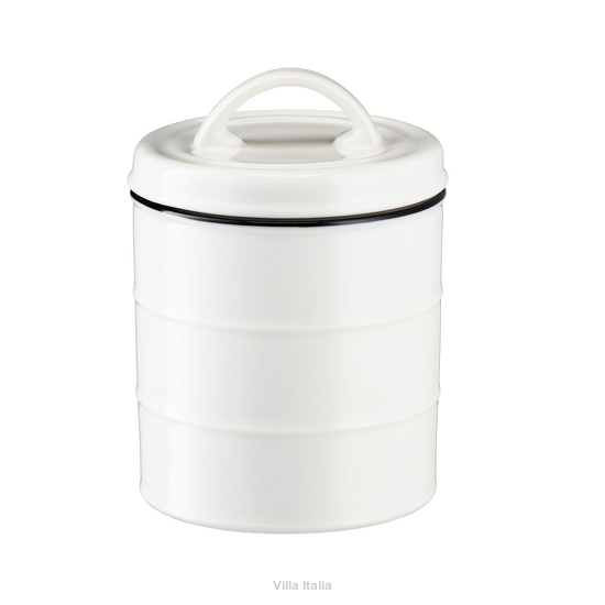elegancki pojemnik porcelanowy z czarną obwódką