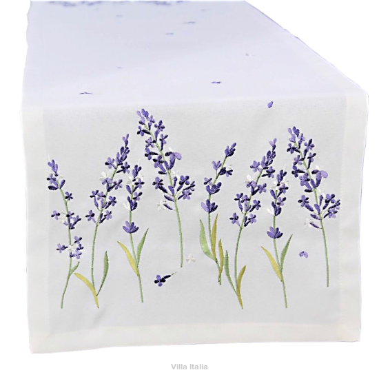 Bieżnik w kwiaty lawendy 40 x 140 cm GIARDINO