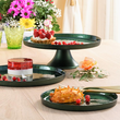 Talerz do ciasta zielony szklany 28 cm MARISA 6