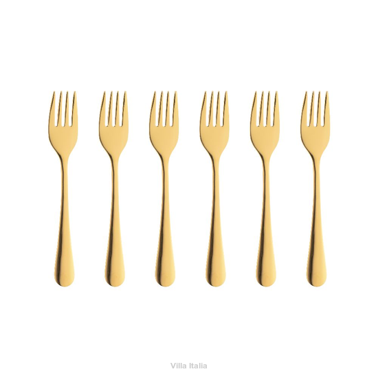 Złote eleganckie widelczyki do ciasta