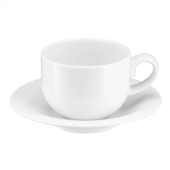 Filiżanka do kawy herbaty 230 ml porcelanowa ze spodkiem PLUS WHITE