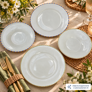 Komplet talerzy porcelanowych dla 2 osóbUNICO 48