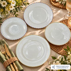 Komplet talerzy porcelanowych dla 2 osóbUNICO 48