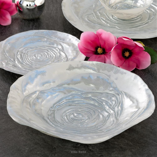 Salaterka szklana 30 cm AMANDA silver