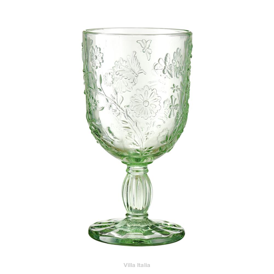 Kieliszek z grubego szkła barwionego z tłoczonym wzorem