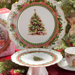 Patera na ciasto porcelanowa z choinką