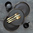 Komplet talerzy ceramicznych 25 cm 6 sztuk OTELLO Black 1