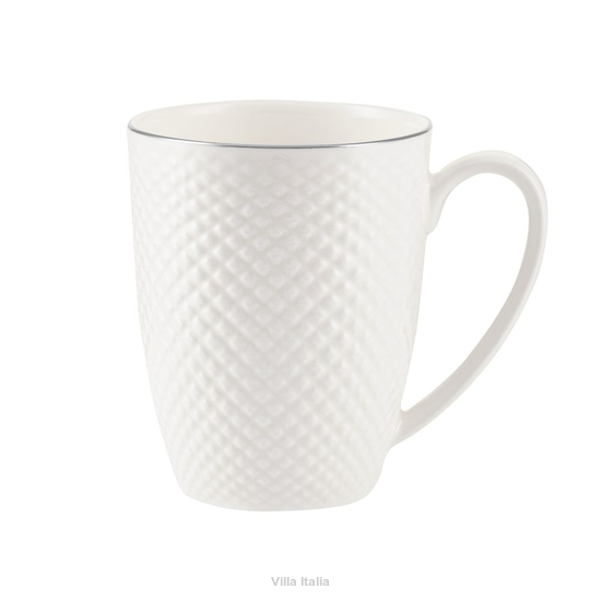 elegancki kubek do kawy z platynową obwódką
