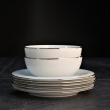 Serwis obiadowy z miseczkami na 6 osób porcelanowy PLUS PLATIN 4