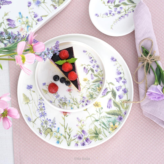 Serwis obiadowo kawowy na 6 osób porcelanowy VIOLA