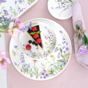 Serwis obiadowo kawowy na 6 osób porcelanowy VIOLA