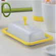 Maselnica porcelanowa 21 x 11 cm z silikonem zółtym SUNNY 1