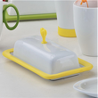 Maselnica porcelanowa 21 x 11 cm z silikonem zółtym SUNNY 1