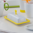 Maselnica porcelanowa 21 x 11 cm z silikonem zółtym SUNNY 2