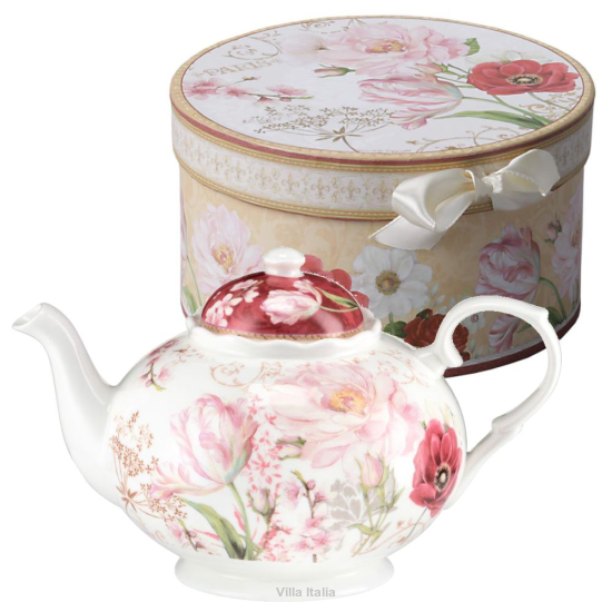 Czajnik porcelanowy dekorowany 1 litr BEAUTIFUL GARDEN 