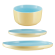 Serwis obiadowy Komplet talerzy na 6 osób BORNEO yellow-blue 1