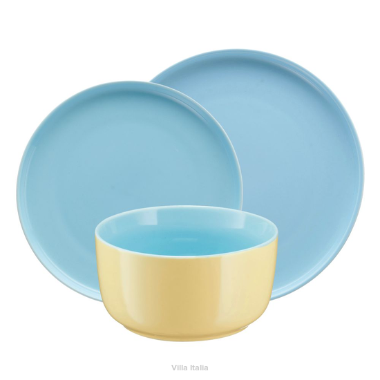 Komplet talerzy niebieskich z porcelany