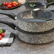 Patelnia granitowa 26 cm wysoka z pokrywką ANDREA 7