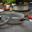 Patelnia granitowa 26 cm wysoka z pokrywką ANDREA 6