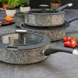Patelnia granitowa 26 cm wysoka z pokrywką ANDREA 5