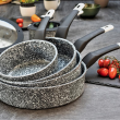 Patelnia granitowa 26 cm wysoka z pokrywką ANDREA 4