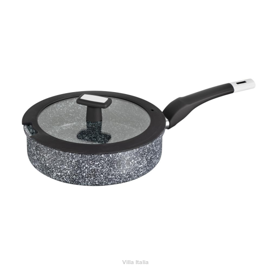 Patelnia granitowa 26 cm wysoka z pokrywką ANDREA