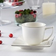 Spodek pod filiżankę porcelanowy 14 x 14 cm COMO PLATIN 2