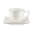 Spodek pod filiżankę porcelanowy 14 x 14 cm COMO PLATIN 1