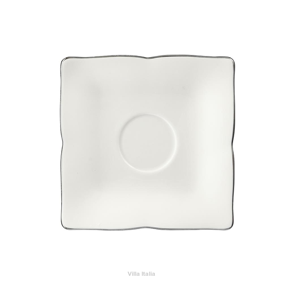 Spodek pod filiżankę Como Platin - Villa Italia spodek kwadratowy pod filiżankę porcelanową