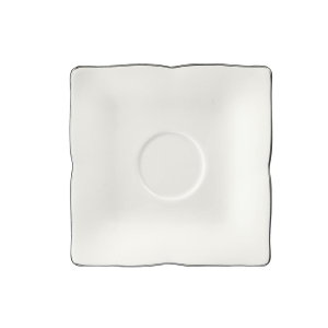 Spodek pod filiżankę porcelanowy 14 x 14 cm COMO PLATIN