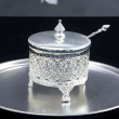 Cukiernica z łyżeczką posrebrzana wysokość 11 cm SILBER 2