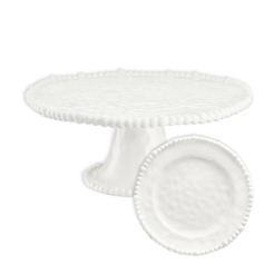 Zestaw do ciasta z paterą porcelanowy na 6 osób MESTIERE WHITE