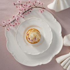 Zestaw do ciasta porcelanowy na 6 osób TIFFANY