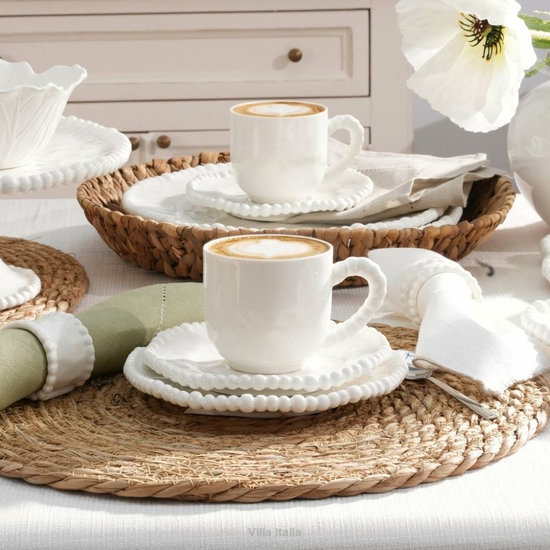 Nowoczesny komplet kawowy porcelanowy dla 6 osób