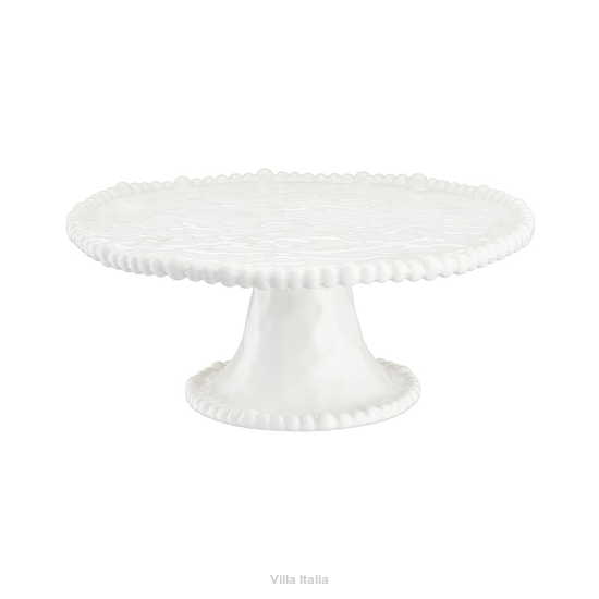 Biała patera porcelanowa elegancka do ciasta i deserów
