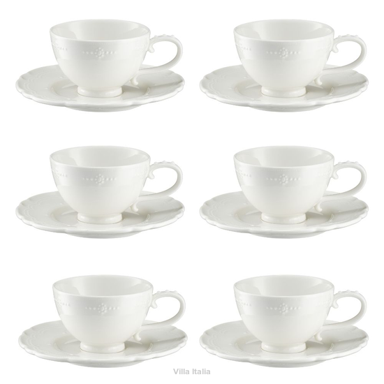 Komplet filiżanek porcelanowych 180 ml 6 sztuk TIFFANY