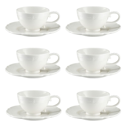 Komplet filiżanek porcelanowych 180 ml 6 sztuk TIFFANY