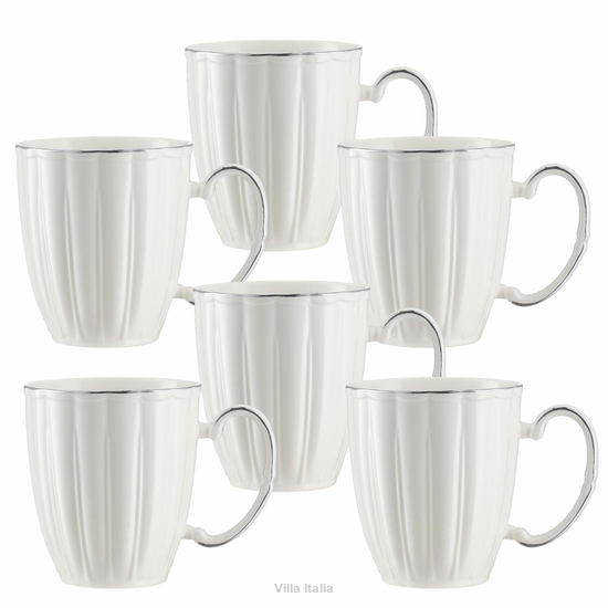 Zestaw kubków porcelanowych 300 ml 6 sztuk NESTOR z platyną