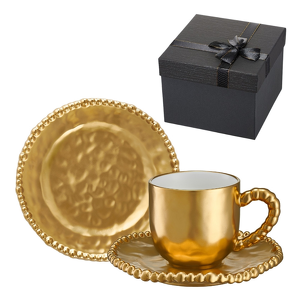 Zestaw kawowy dla 1 osoby MESTIERE GOLD w pudełku prezentowym