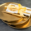 Komplet talerzy złotych 25 cm 6 sztuk OTELLO Gold 3