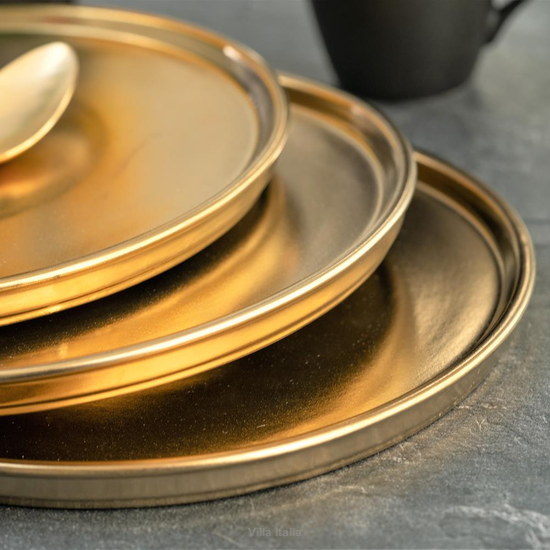 Komplet talerzy złotych 25 cm 6 sztuk OTELLO Gold